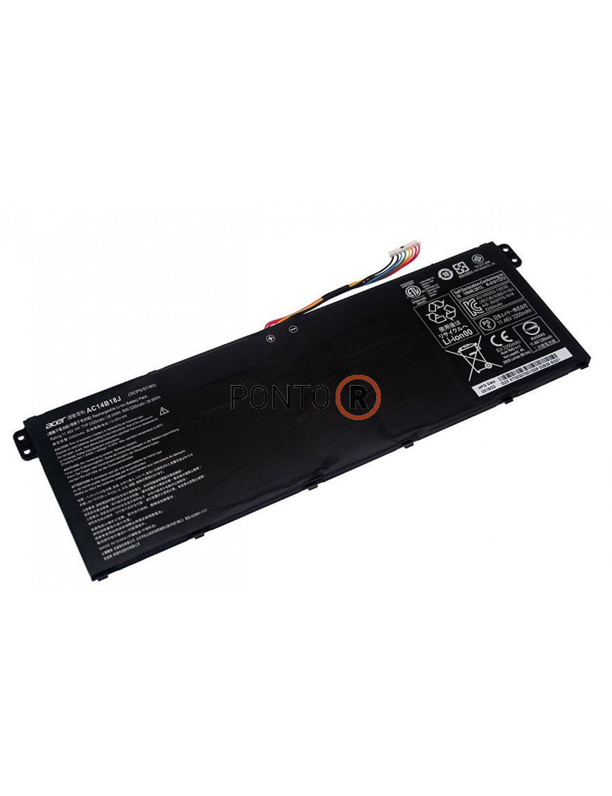 Bateria para ACER E3-112 ES1-111 ES1-520 MM1-571SERIES KT.0030G.010 (KT0030G010) AC14B18J (3ICP5/57/80) 11.4V/2200MAH