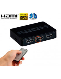 HDMI SWITCH 3 em 1 com MANDO Suporte 1080P 3D preto