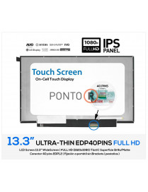 Lcd display para 13.3" LED FULL HD 40 PINS IPS ON CELL TOUCH SEM SUPORTES