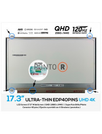 Lcd display para 17.3" QHD ( 2560 x 1440 ) 40 PINS 120HZ
