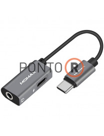ADAPTADOR 2 em 1 USB 3.1 TIPO C A DC JACK AUDIO 3.5mm